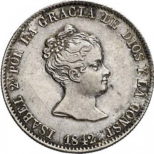 4 Reales Obverse Image minted in SPAIN in 1842CC (1833-48  -  ISABEL II)  - The Coin Database