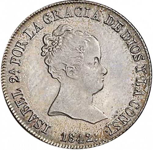4 Reales Obverse Image minted in SPAIN in 1842RD (1833-48  -  ISABEL II)  - The Coin Database