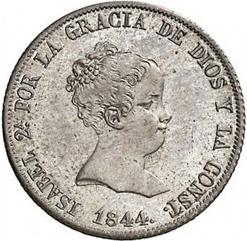 4 Reales Obverse Image minted in SPAIN in 1844CL (1833-48  -  ISABEL II)  - The Coin Database