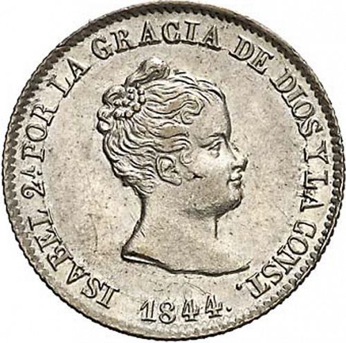 4 Reales Obverse Image minted in SPAIN in 1844PS (1833-48  -  ISABEL II)  - The Coin Database