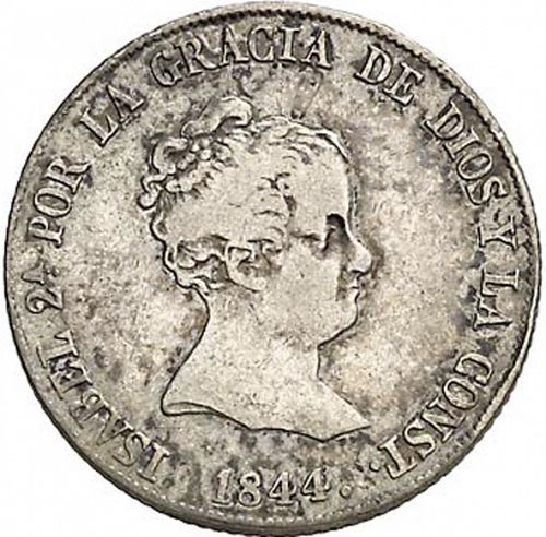 4 Reales Obverse Image minted in SPAIN in 1844RD (1833-48  -  ISABEL II)  - The Coin Database