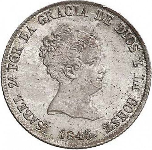4 Reales Obverse Image minted in SPAIN in 1845CL (1833-48  -  ISABEL II)  - The Coin Database