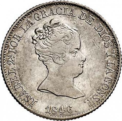 4 Reales Obverse Image minted in SPAIN in 1846PS (1833-48  -  ISABEL II)  - The Coin Database