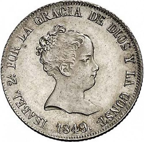 4 Reales Obverse Image minted in SPAIN in 1849CL (1833-48  -  ISABEL II)  - The Coin Database