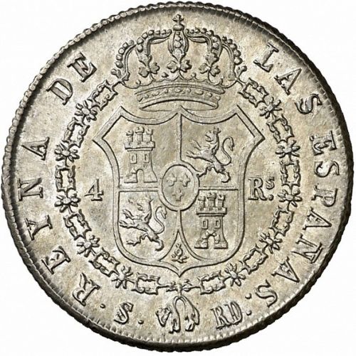 4 Reales Reverse Image minted in SPAIN in 1839DR (1833-48  -  ISABEL II)  - The Coin Database