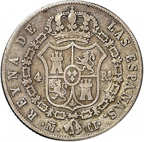 4 Reales Reverse Image minted in SPAIN in 1840CL (1833-48  -  ISABEL II)  - The Coin Database
