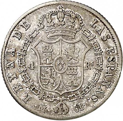 4 Reales Reverse Image minted in SPAIN in 1841CL (1833-48  -  ISABEL II)  - The Coin Database