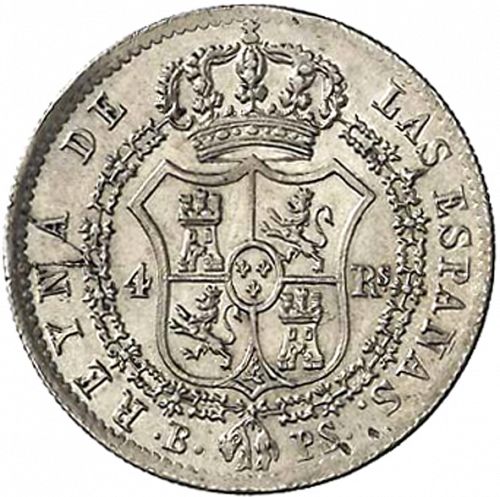 4 Reales Reverse Image minted in SPAIN in 1841PS (1833-48  -  ISABEL II)  - The Coin Database