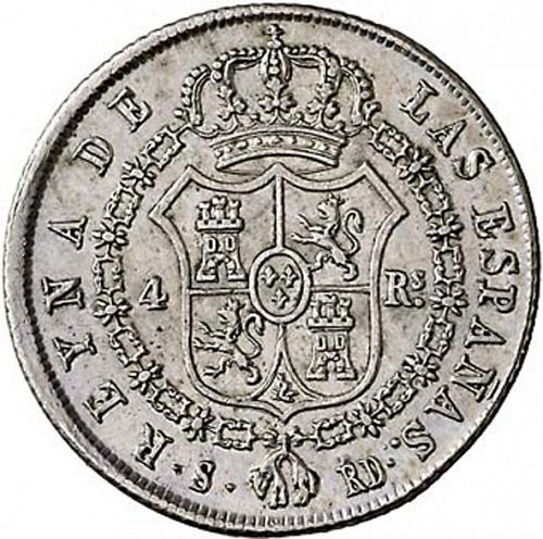 4 Reales Reverse Image minted in SPAIN in 1841RD (1833-48  -  ISABEL II)  - The Coin Database