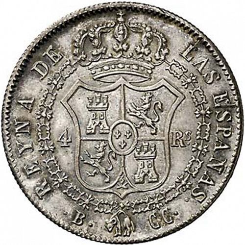 4 Reales Reverse Image minted in SPAIN in 1842CC (1833-48  -  ISABEL II)  - The Coin Database