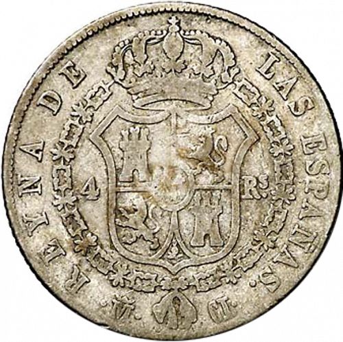 4 Reales Reverse Image minted in SPAIN in 1842CL (1833-48  -  ISABEL II)  - The Coin Database