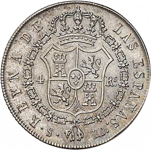 4 Reales Reverse Image minted in SPAIN in 1842RD (1833-48  -  ISABEL II)  - The Coin Database