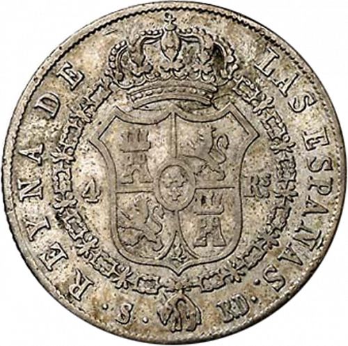 4 Reales Reverse Image minted in SPAIN in 1844RD (1833-48  -  ISABEL II)  - The Coin Database