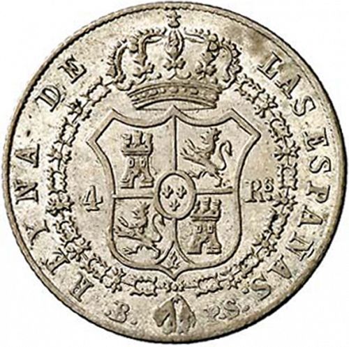 4 Reales Reverse Image minted in SPAIN in 1845PS (1833-48  -  ISABEL II)  - The Coin Database