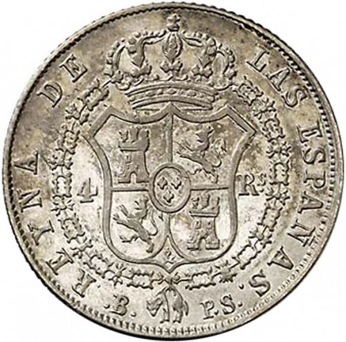 4 Reales Reverse Image minted in SPAIN in 1846PS (1833-48  -  ISABEL II)  - The Coin Database