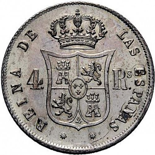 4 Reales Reverse Image minted in SPAIN in 1861 (1849-64  -  ISABEL II - Decimal Coinage)  - The Coin Database