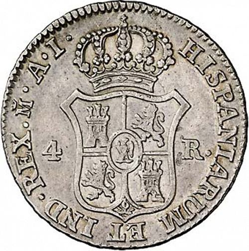 4 Reales Reverse Image minted in SPAIN in 1808AI (1808-13  -  JOSE NAPOLEON)  - The Coin Database