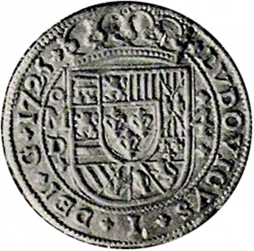 4 Reales Obverse Image minted in SPAIN in 1725D (1724  -  LUIS I)  - The Coin Database