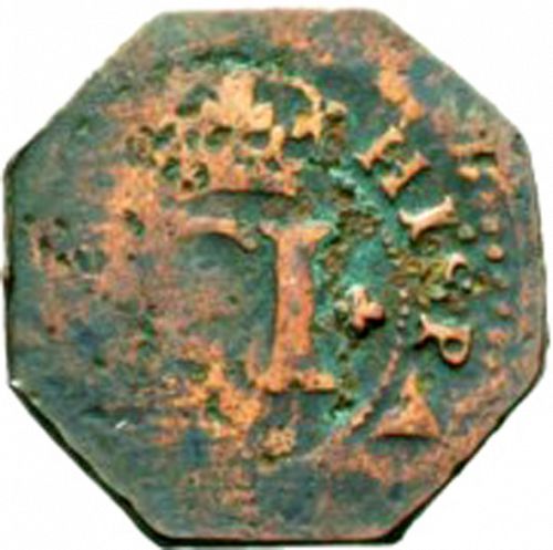 4 Cornados Obverse Image minted in SPAIN in 1727 (1700-46  -  FELIPE V - Local Coinage)  - The Coin Database