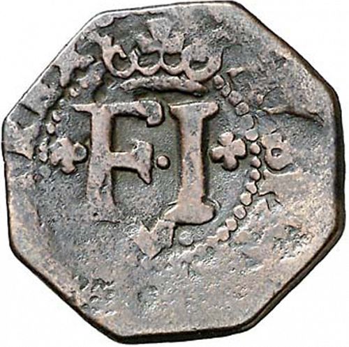 4 Cornados Obverse Image minted in SPAIN in 1728 (1700-46  -  FELIPE V - Local Coinage)  - The Coin Database
