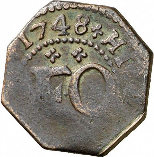 4 Cornados Obverse Image minted in SPAIN in 1748 (1746-59  -  FERNANDO VI - Local Coinage)  - The Coin Database