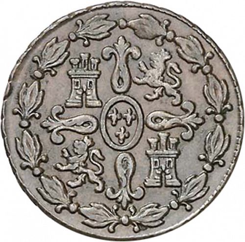 4 Maravedies Reverse Image minted in SPAIN in 1775 (1759-88  -  CARLOS III)  - The Coin Database
