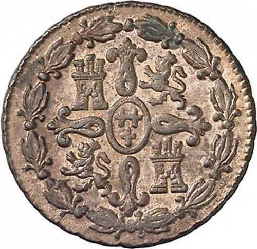 4 Maravedies Reverse Image minted in SPAIN in 1784 (1759-88  -  CARLOS III)  - The Coin Database