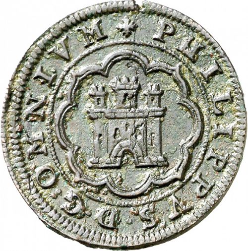 4 Maravedíes Obverse Image minted in SPAIN in 1597 (1556-98  -  FELIPE II)  - The Coin Database
