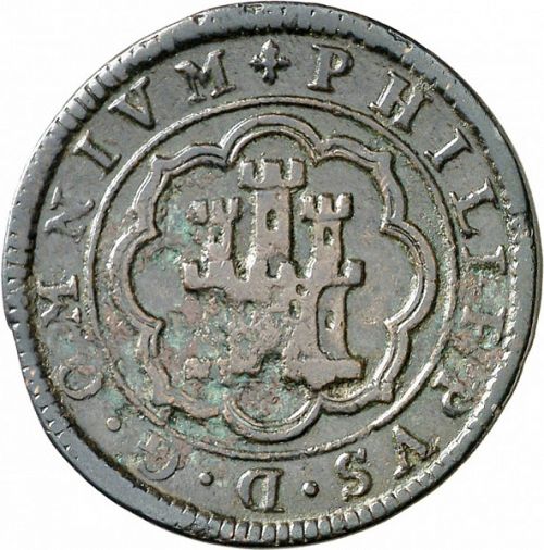 4 Maravedíes Obverse Image minted in SPAIN in 1598 (1556-98  -  FELIPE II)  - The Coin Database