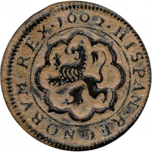 4 Maravedies Reverse Image minted in SPAIN in 1602C (1598-21  -  FELIPE III)  - The Coin Database