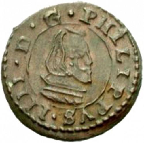 4 Maravedies Obverse Image minted in SPAIN in 1663BR (1621-65  -  FELIPE IV)  - The Coin Database
