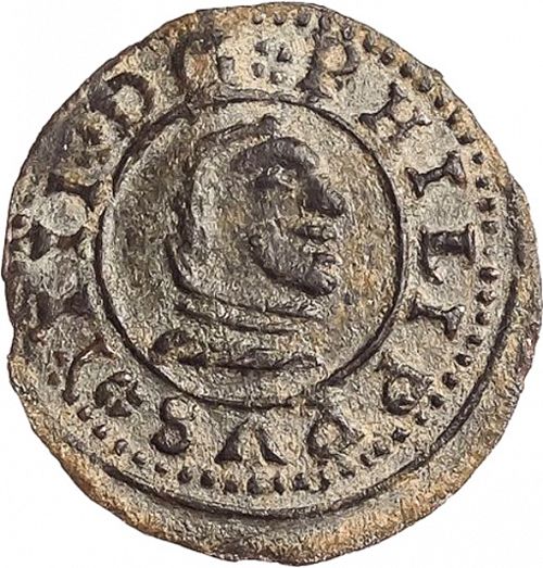 4 Maravedies Obverse Image minted in SPAIN in 1663R (1621-65  -  FELIPE IV)  - The Coin Database