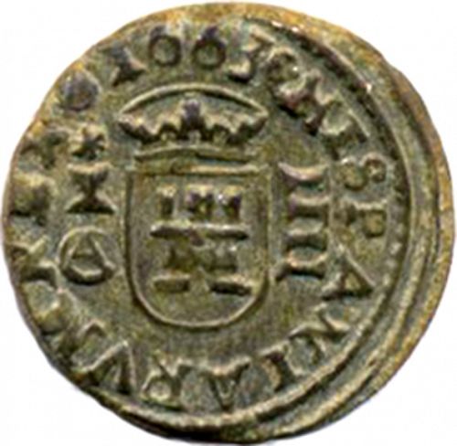 4 Maravedies Reverse Image minted in SPAIN in 1663CA (1621-65  -  FELIPE IV)  - The Coin Database