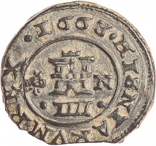 4 Maravedies Reverse Image minted in SPAIN in 1663N (1621-65  -  FELIPE IV)  - The Coin Database