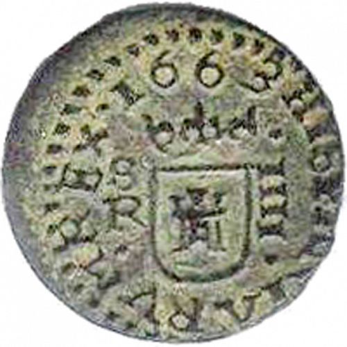 4 Maravedies Reverse Image minted in SPAIN in 1663R (1621-65  -  FELIPE IV)  - The Coin Database