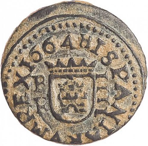 4 Maravedies Reverse Image minted in SPAIN in 1664R (1621-65  -  FELIPE IV)  - The Coin Database