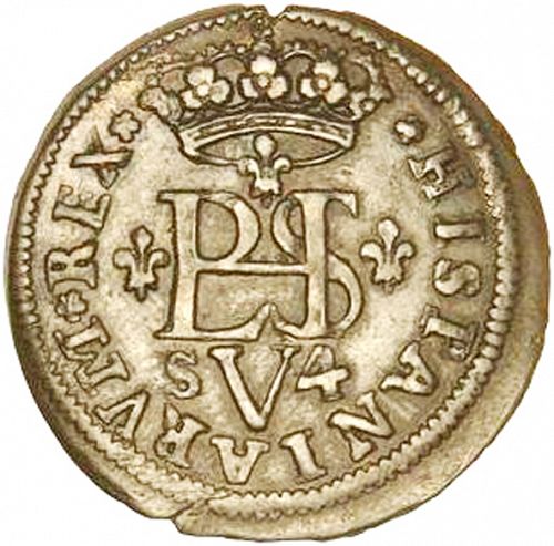 4 Maravedies Obverse Image minted in SPAIN in 1710 (1700-46  -  FELIPE V)  - The Coin Database