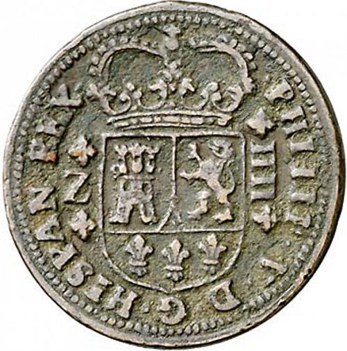 4 Maravedies Obverse Image minted in SPAIN in 1719 (1700-46  -  FELIPE V)  - The Coin Database
