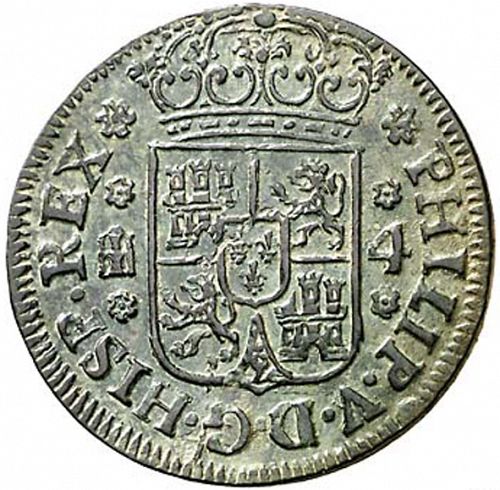 4 Maravedies Obverse Image minted in SPAIN in 1743 (1700-46  -  FELIPE V)  - The Coin Database