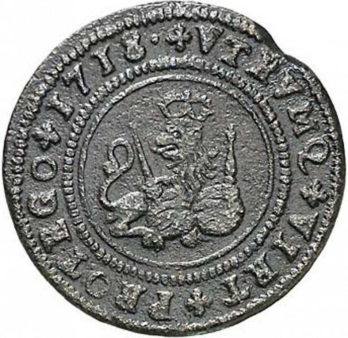 4 Maravedies Reverse Image minted in SPAIN in 1718 (1700-46  -  FELIPE V)  - The Coin Database