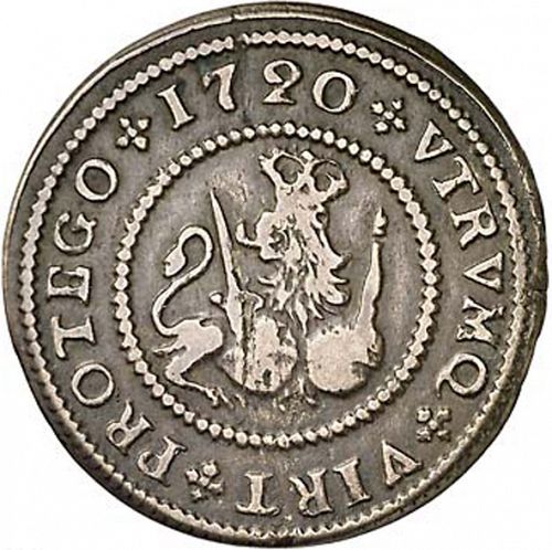 4 Maravedies Reverse Image minted in SPAIN in 1720 (1700-46  -  FELIPE V)  - The Coin Database
