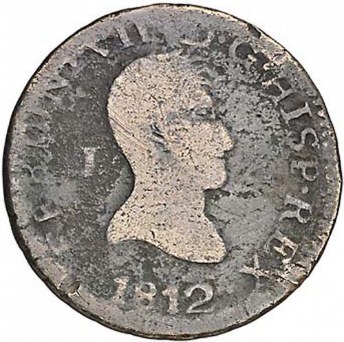 4 Maravedies Obverse Image minted in SPAIN in 1812 (1808-33  -  FERNANDO VII)  - The Coin Database