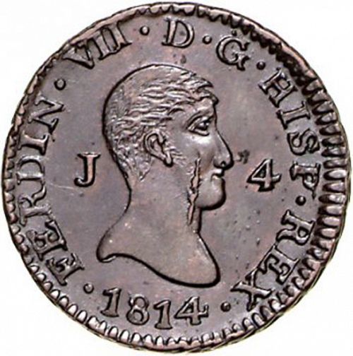 4 Maravedies Obverse Image minted in SPAIN in 1814 (1808-33  -  FERNANDO VII)  - The Coin Database