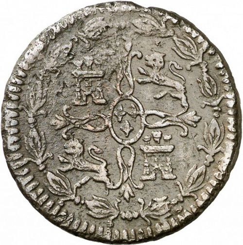 4 Maravedies Reverse Image minted in SPAIN in 1813 (1808-33  -  FERNANDO VII)  - The Coin Database