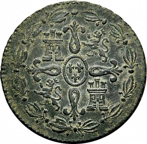 4 Maravedies Reverse Image minted in SPAIN in 1818 (1808-33  -  FERNANDO VII)  - The Coin Database
