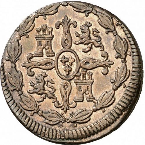 4 Maravedies Reverse Image minted in SPAIN in 1819 (1808-33  -  FERNANDO VII)  - The Coin Database