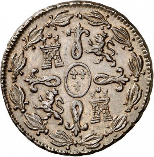4 Maravedies Reverse Image minted in SPAIN in 1825 (1808-33  -  FERNANDO VII)  - The Coin Database