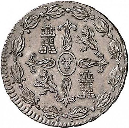 4 Maravedies Reverse Image minted in SPAIN in 1826 (1808-33  -  FERNANDO VII)  - The Coin Database