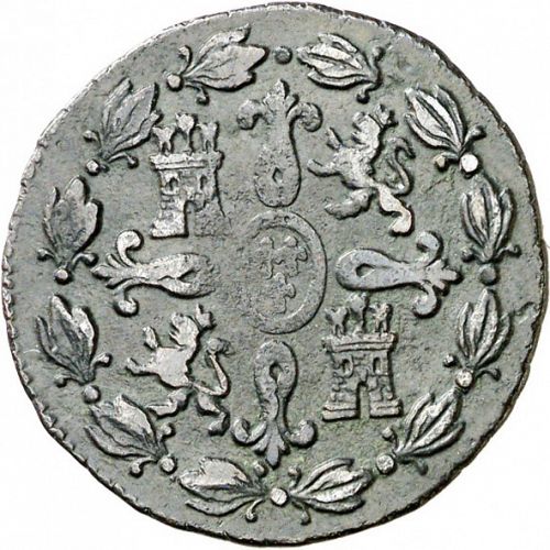 4 Maravedies Reverse Image minted in SPAIN in 1826 (1808-33  -  FERNANDO VII)  - The Coin Database