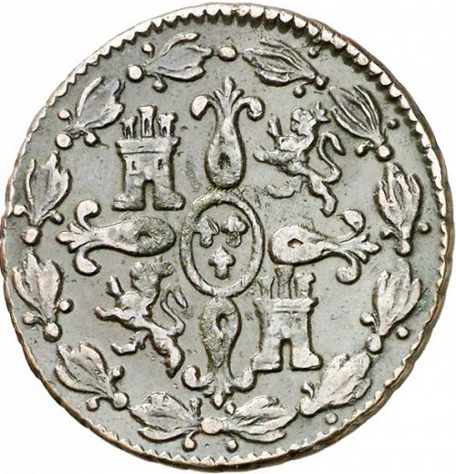 4 Maravedies Reverse Image minted in SPAIN in 1828 (1808-33  -  FERNANDO VII)  - The Coin Database